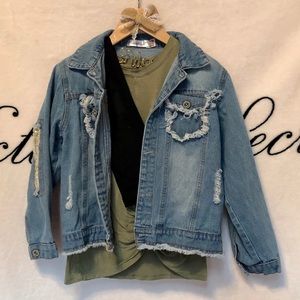 Jean Jacket, T-shirt, Legging Set